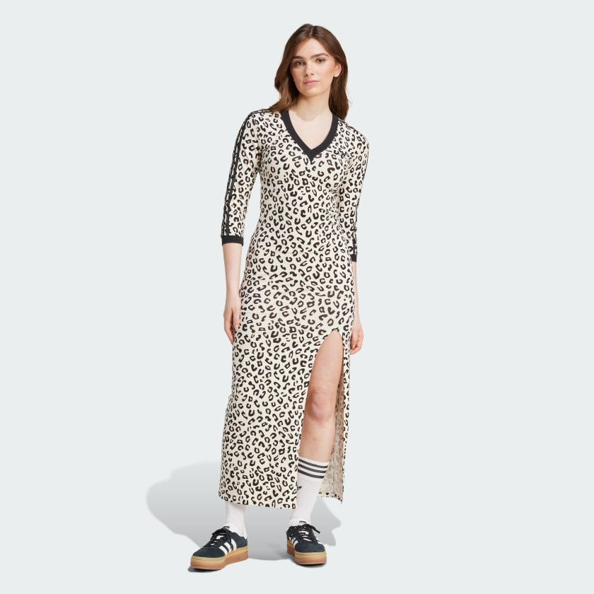 Adidas Leopard 3-Stripes Maxi Dress