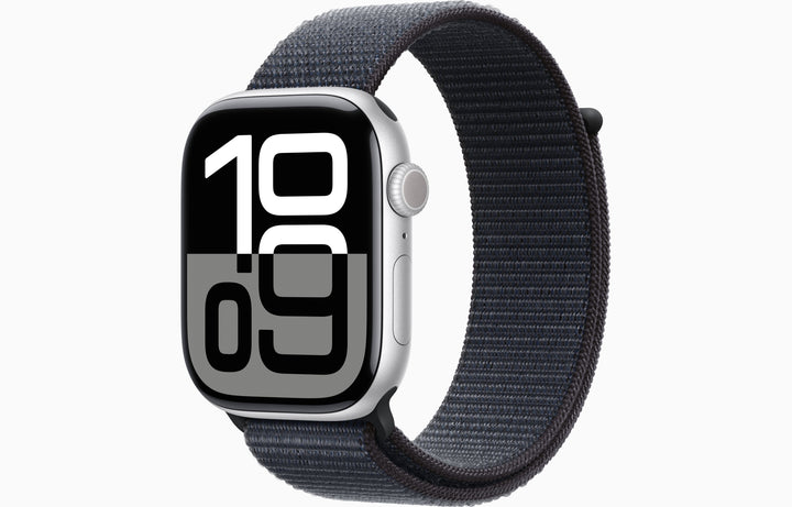 Apple Watch Series 10 GPS, 46mm Silver Aluminum Case with Ink Sport Loop