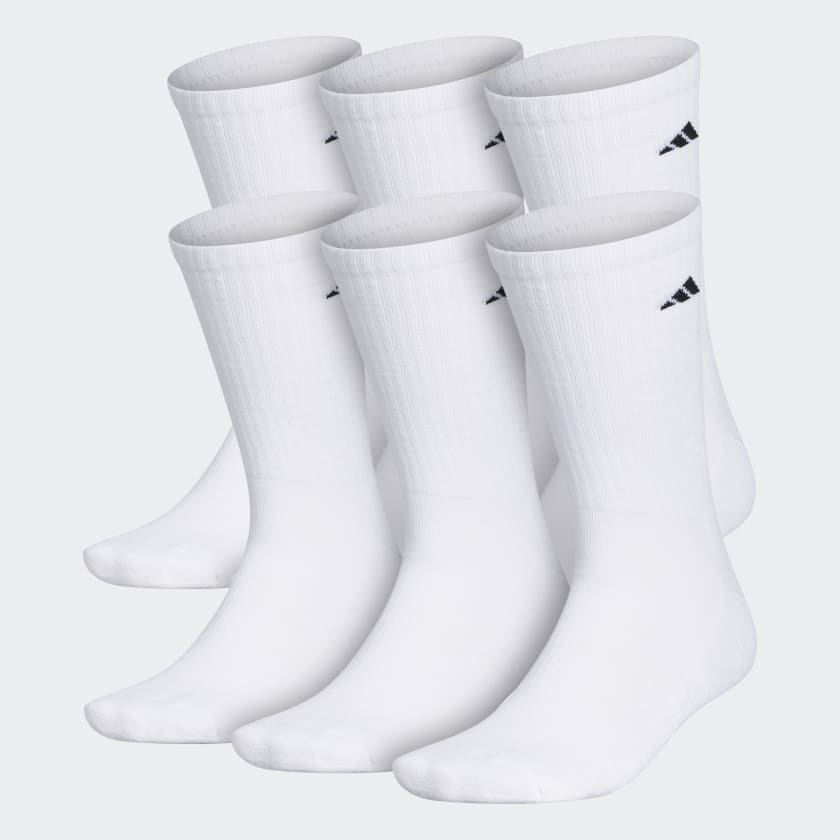 Adidas Athletic Cushioned Crew Socks 6 Pairs