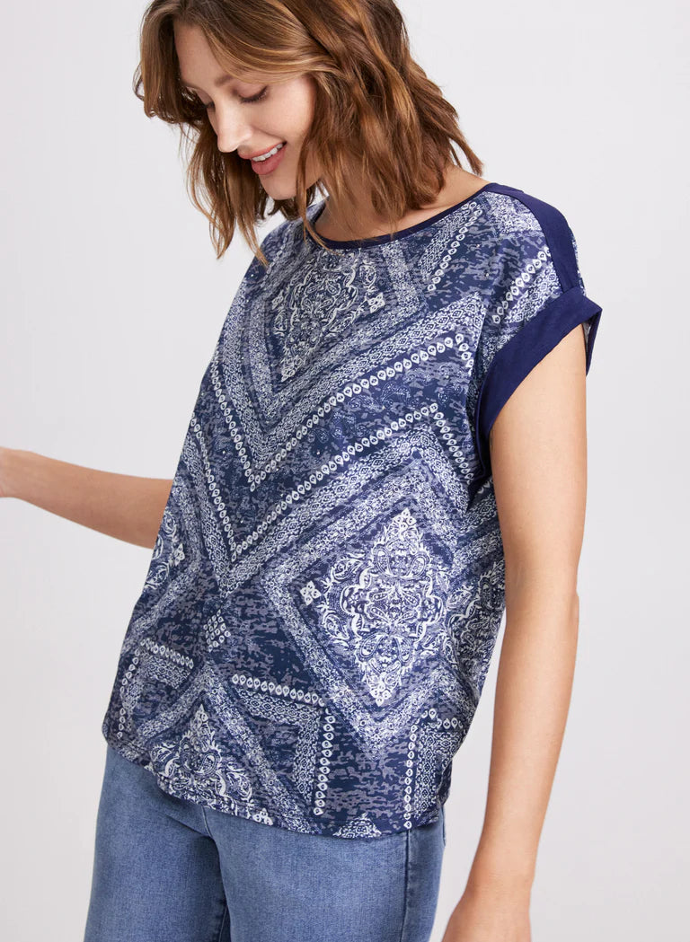 LAURA Paisley & Geometric Print T-Shirt