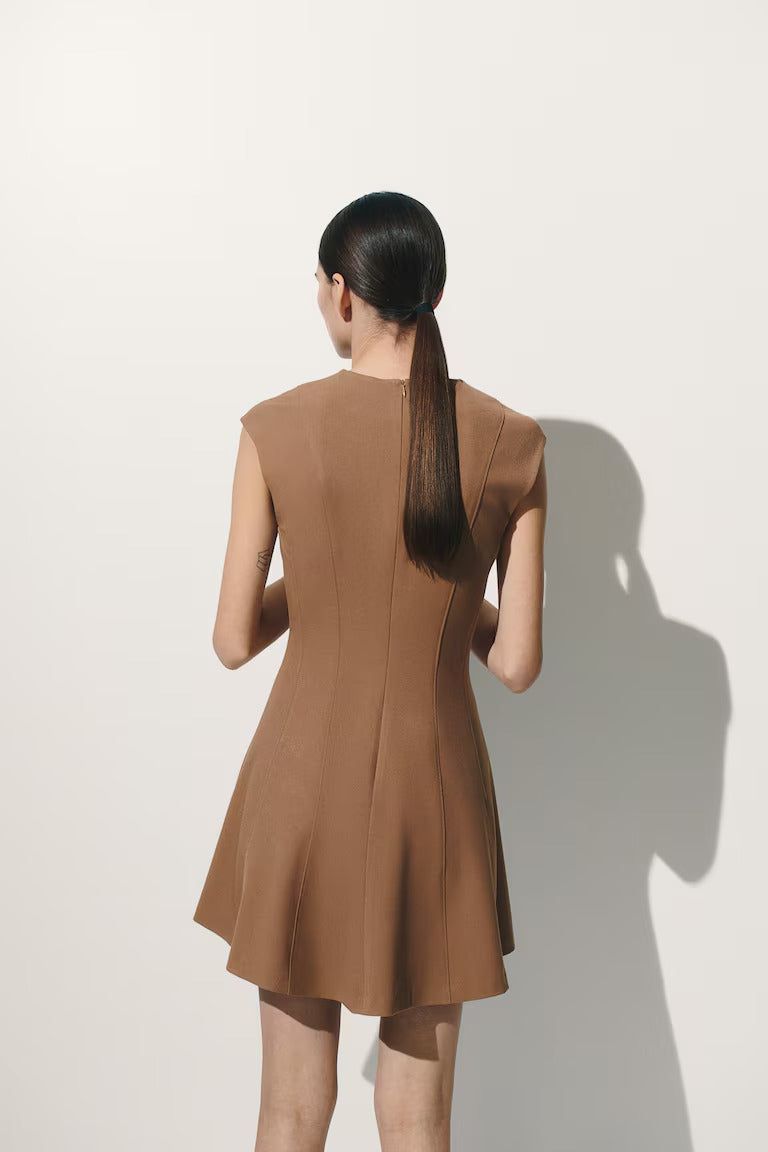 H&M Flared-Skirt Twill Dress