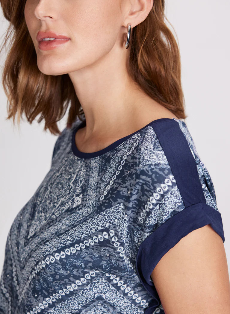 LAURA Paisley & Geometric Print T-Shirt