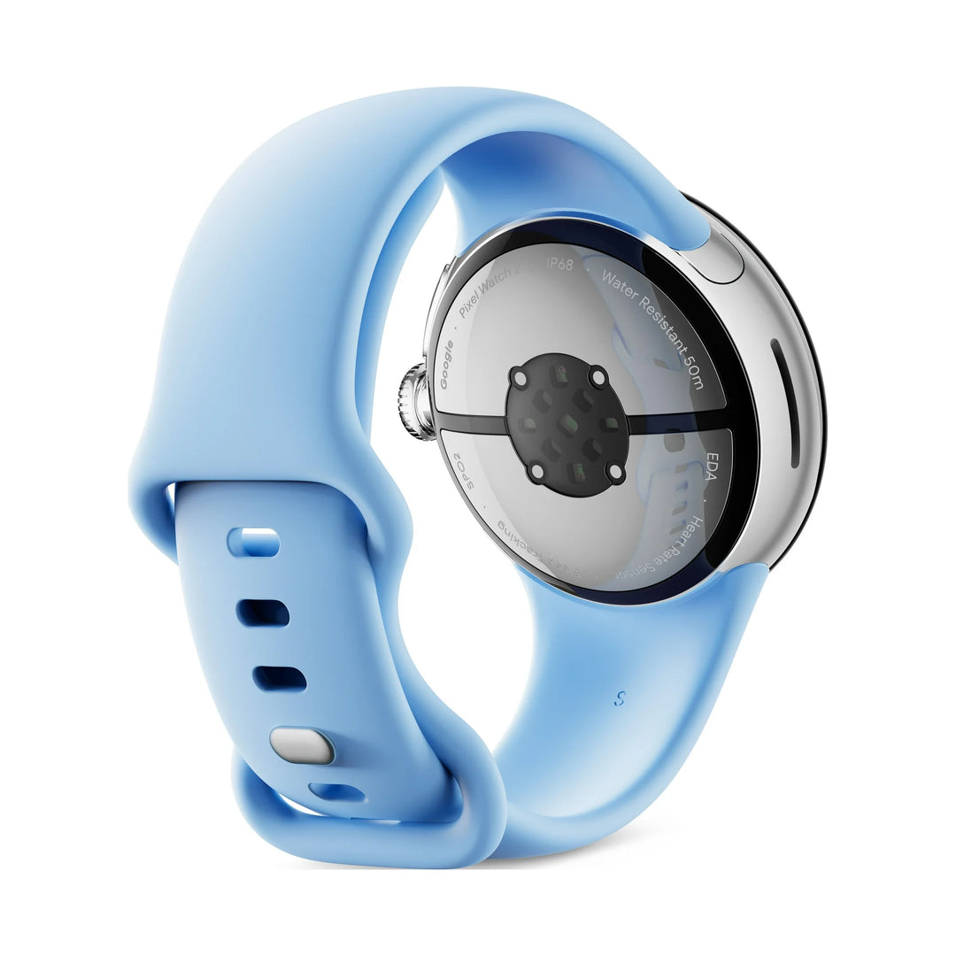 Google Pixel Watch 2 with the Best of Fitbit and Google - Heart Rate Tracking, Stress Management, Safety Features - Android Smartwatch - Polished Silver Aluminum Case - Bay Active Band - Wi-Fi