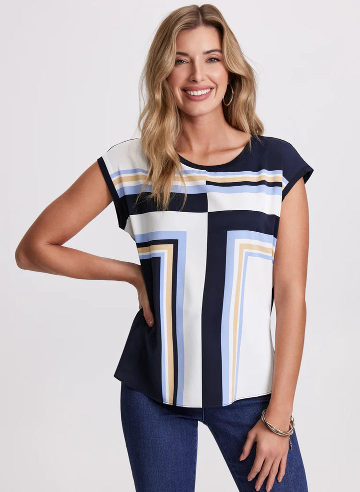 LAURA Geometric Print Top