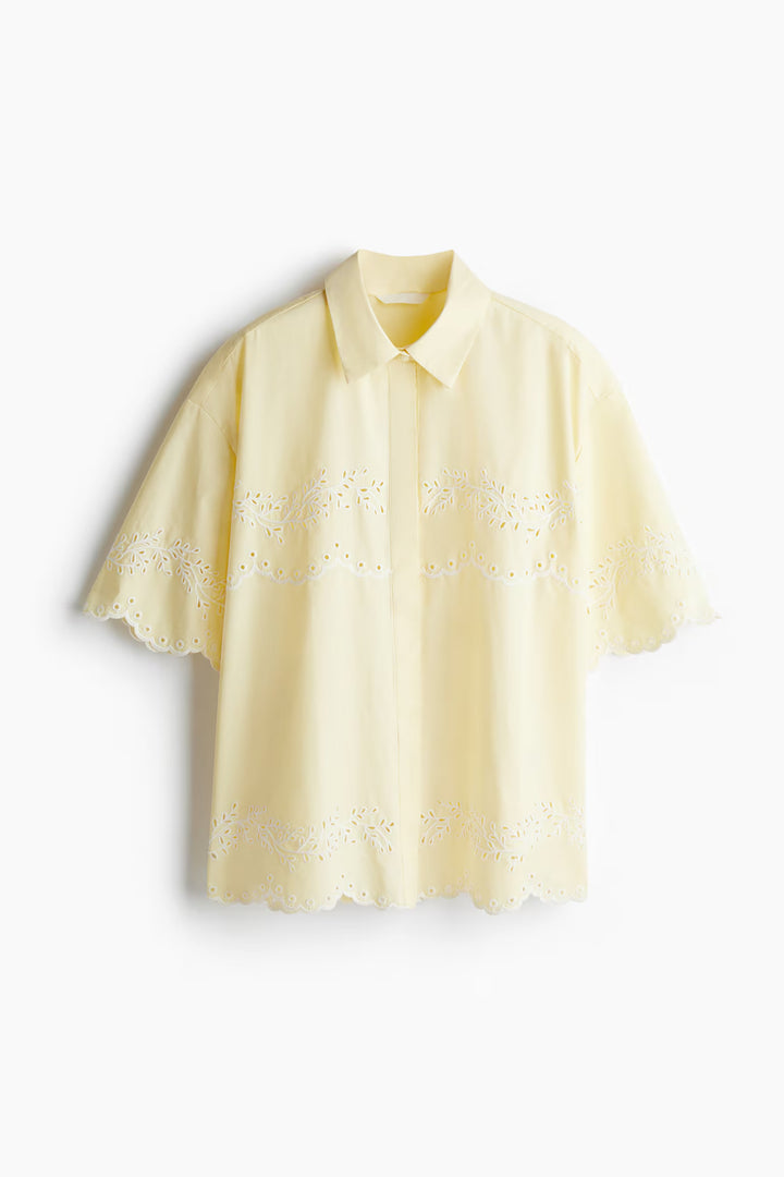 H&M Eyelet-Embroidered Cotton Shirt