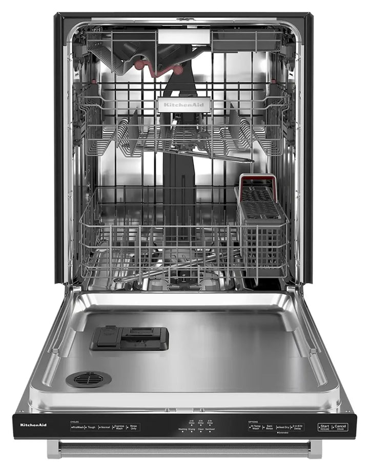 KitchenAid - 24" Top Control Built-In Stainless Steel Tub Dishwasher with 3rd Rack, 50+ Total Wash Jets, 44 dBA - Black stainless steel