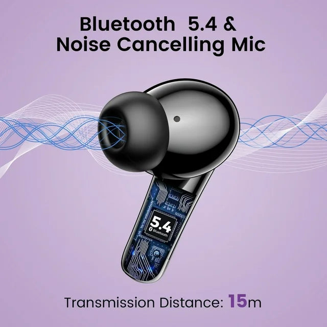 VEAT00L P91 Wireless Earbuds, Bluetooth Headphones V5.4 Stereo Ear buds with Noise Cancelling Mics, 60H Playback Mini Case with Dual LED Display, IP7 Waterproof in-Ear Earphones for Android iOS