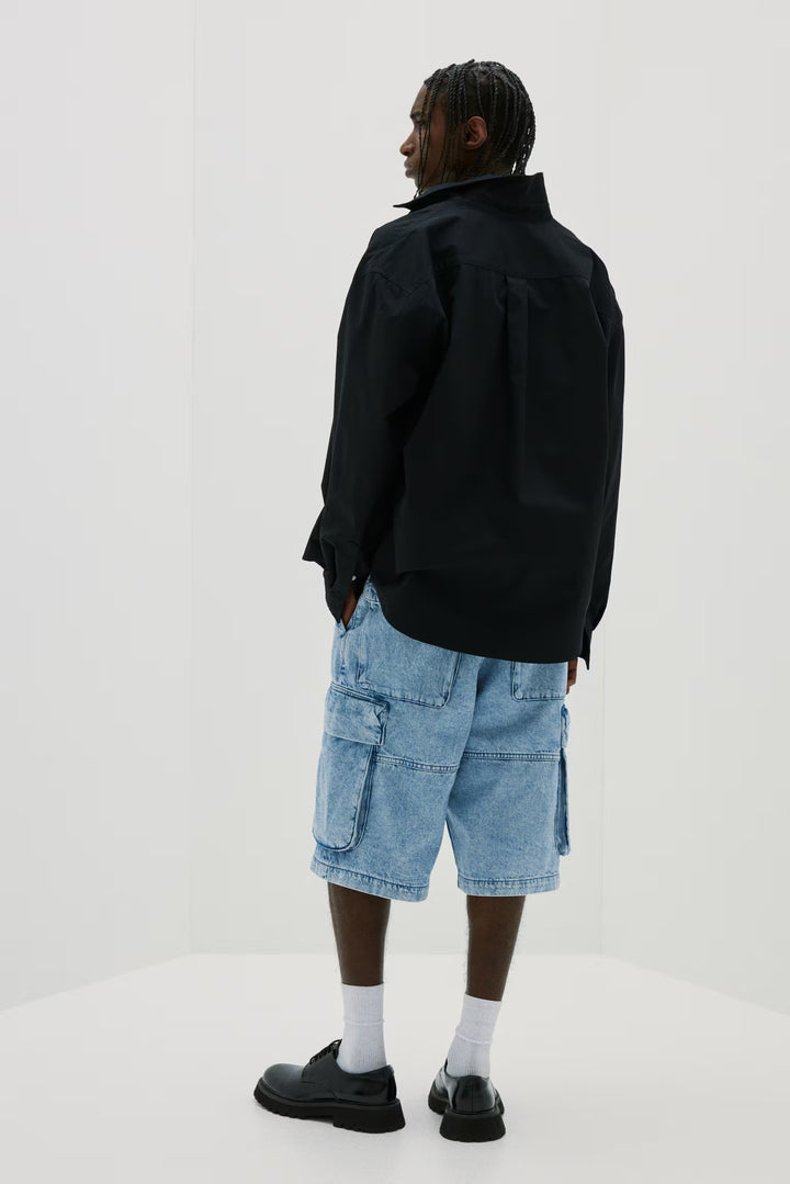 H&M Loose Denim Cargo Shorts