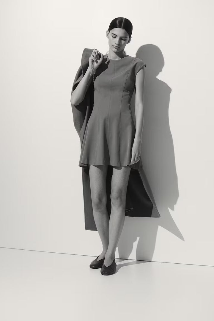 H&M Flared-Skirt Twill Dress