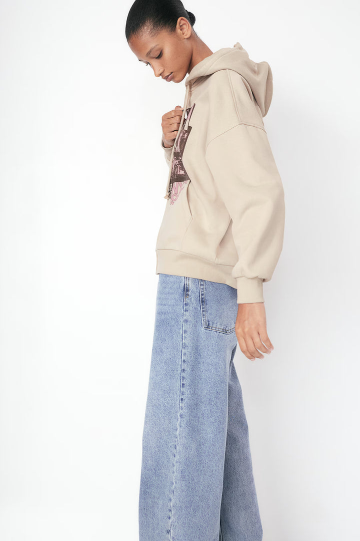 H&M Oversized Hooded Jacket with Motif