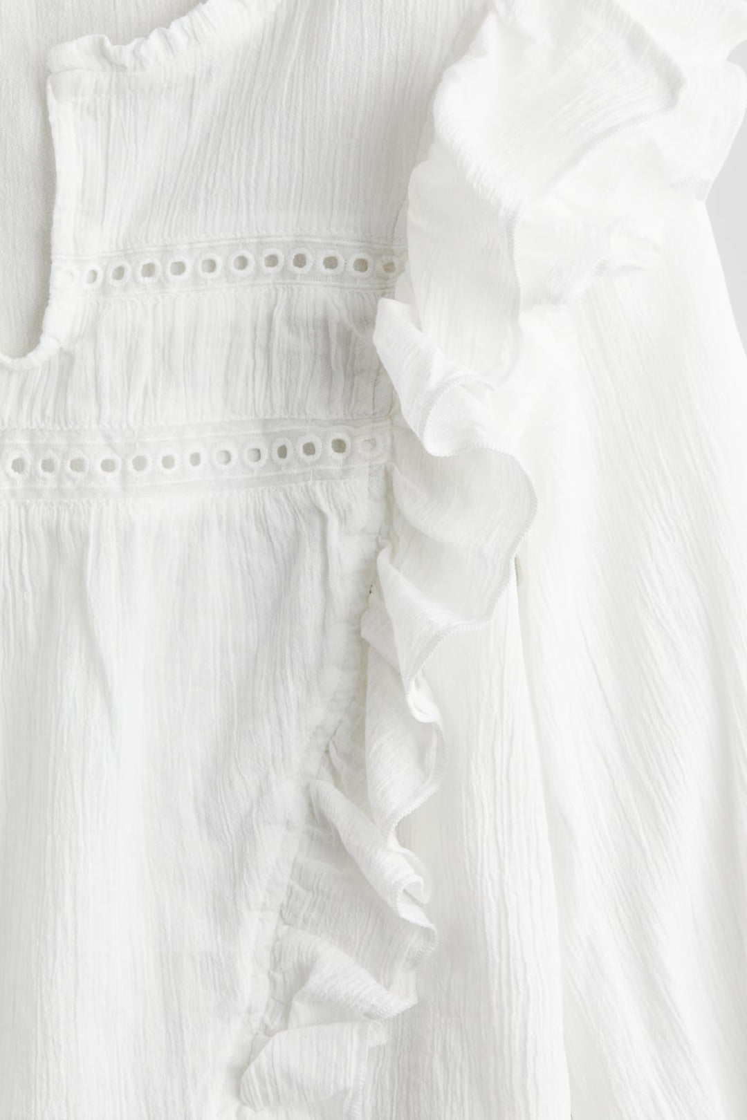 H&M Flounced Cotton Blouse