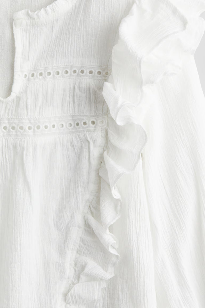 H&M Flounced Cotton Blouse
