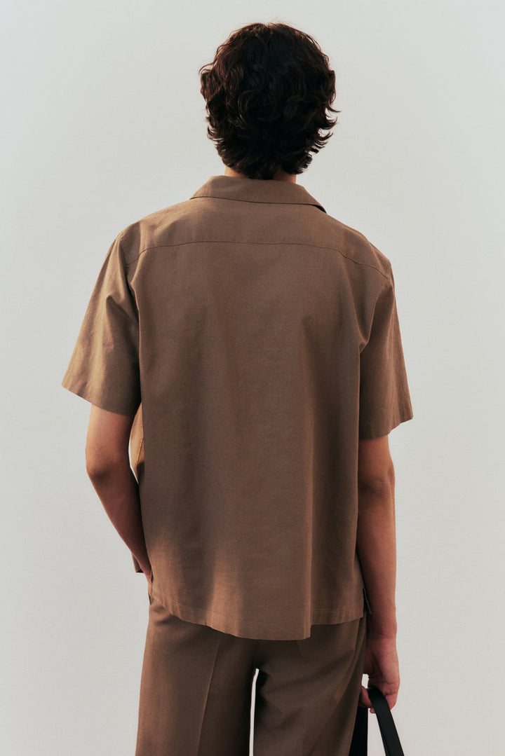 H&M Regular-Fit Short-Sleeved Linen-Blend Shirt