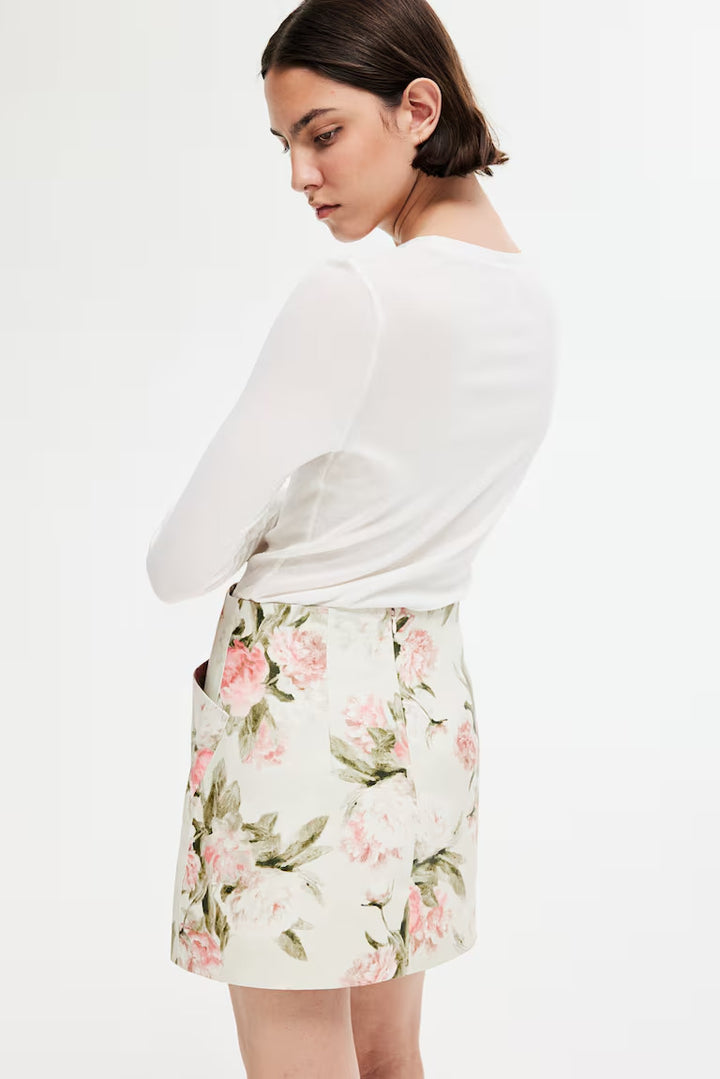 H&M COATED MINI SKIRT