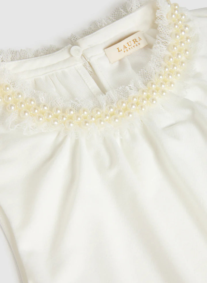 LAURA Frilled Crew Neck Top