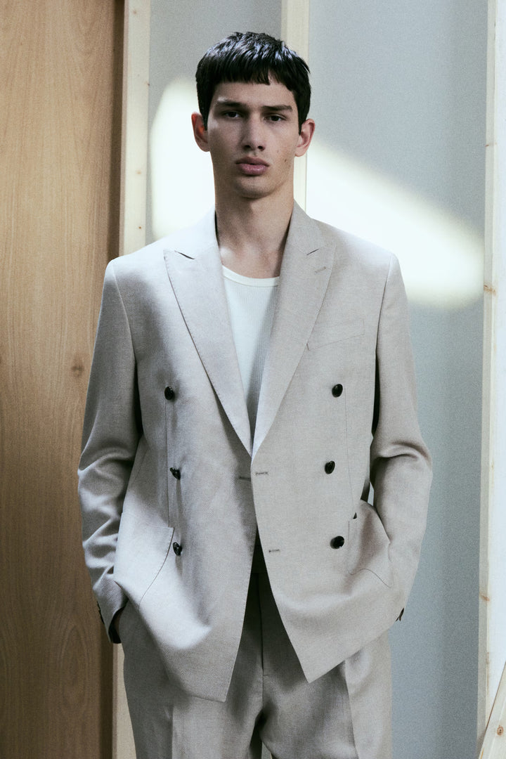 H&M Regular-Fit Wool-Blend Double-Breasted Jacket