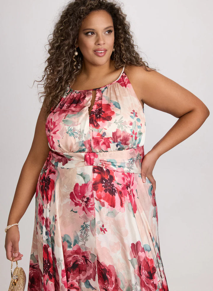 LAURA Floral Halter Neck Dress