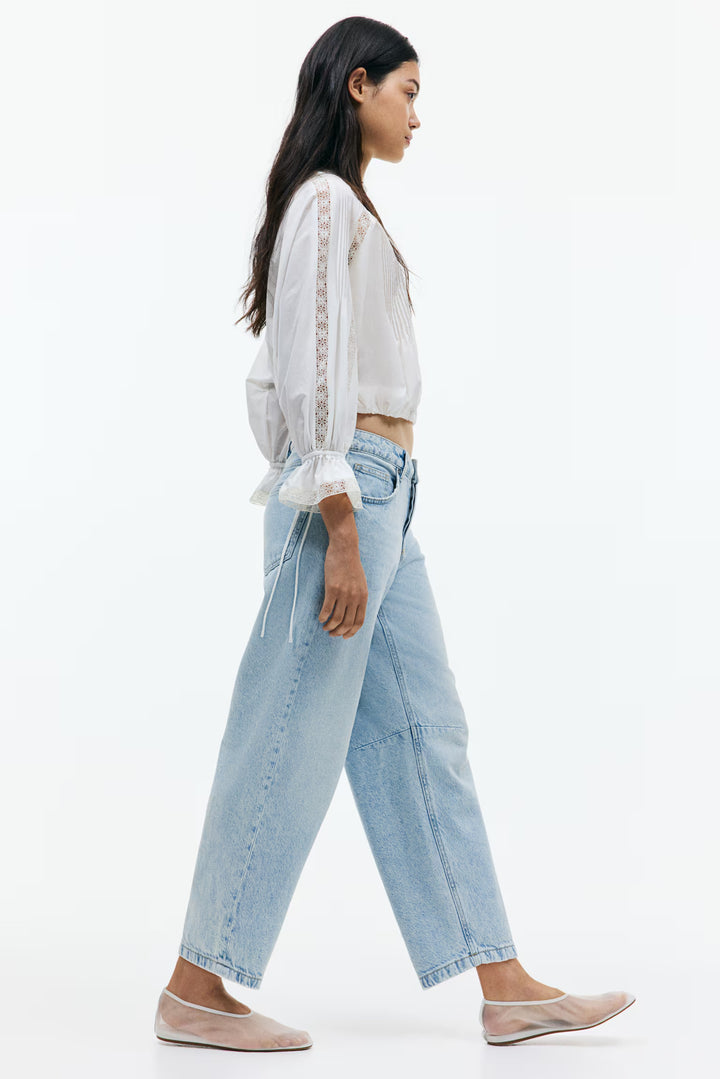 H&M Barrel High Cropped Jeans