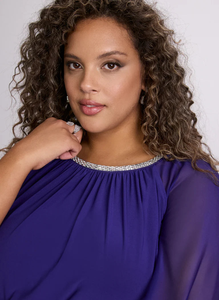 LAURA Jersey Dress & Chiffon Cape
