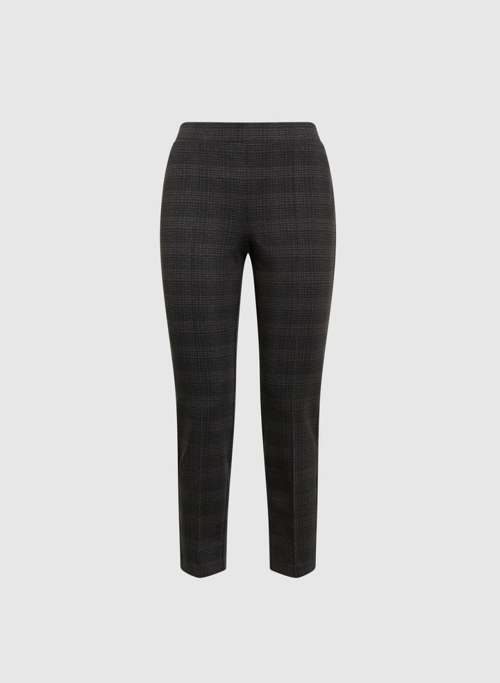 LAURA Sofia Plaid Print Slim-Leg Pants - Short