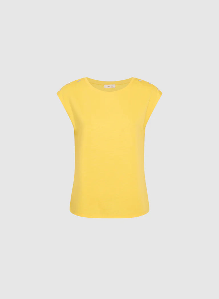 LAURA Metallic Button T-Shirt