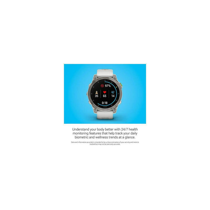 Garmin epix Gen 2, Premium active smartwatch, Health and wellness features, touchscreen AMOLED display, adventure watch with advanced features, white titanium