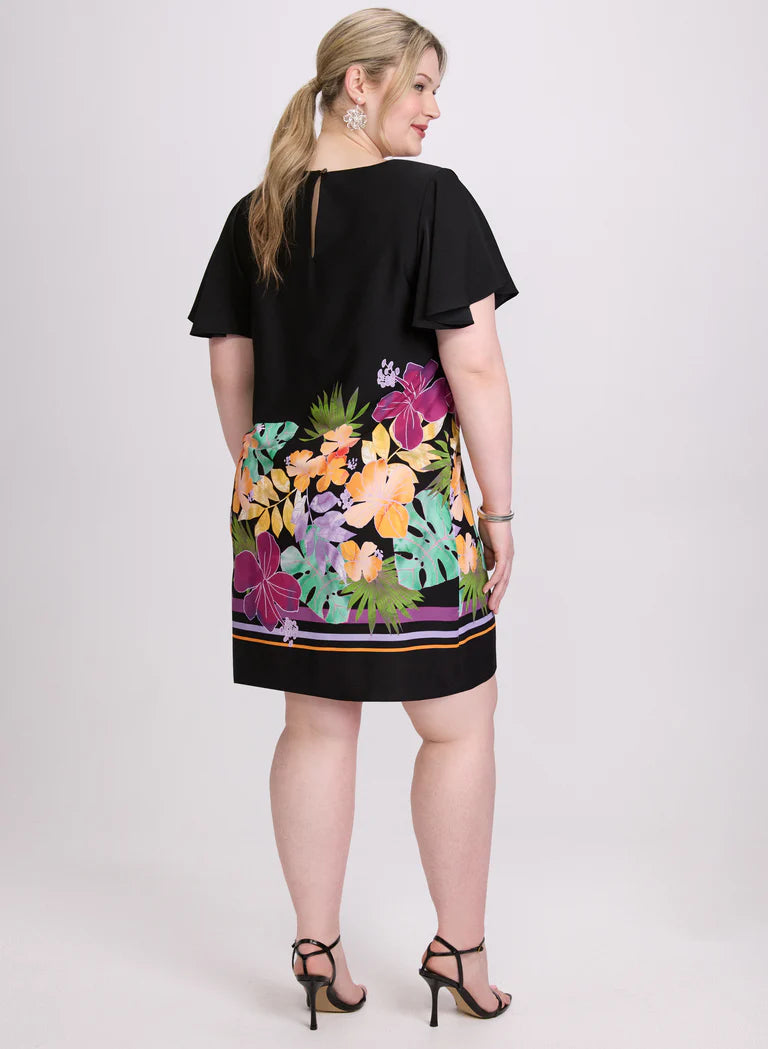 LAURA Joseph Ribkoff - Tropical Flutter Sleeve Dress
