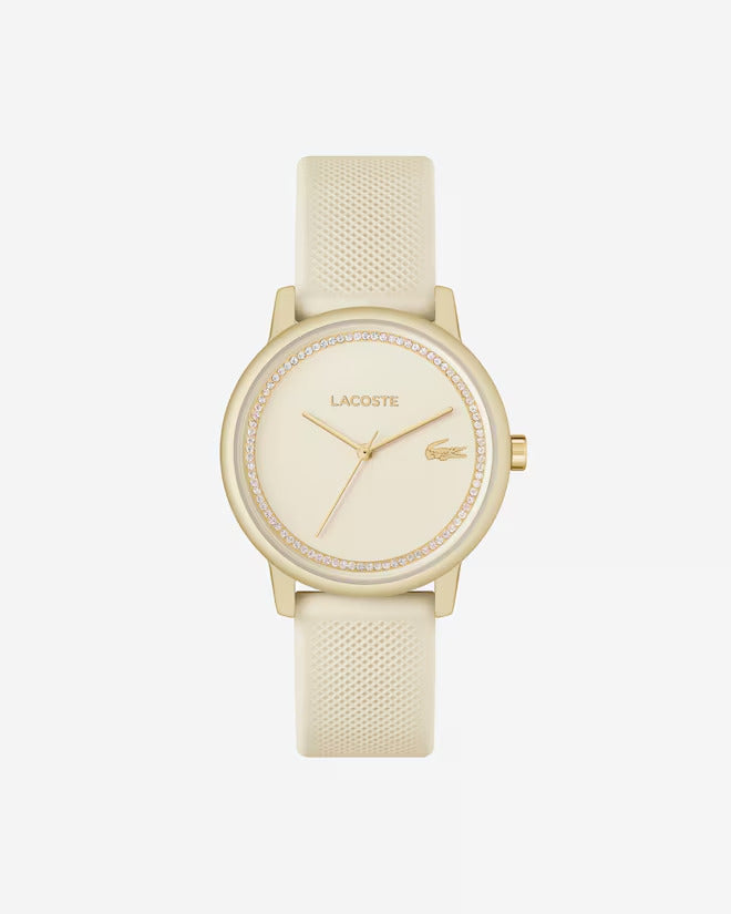 Lacoste Women's Lacoste.12.12 Go 3 Hands Champagne Silicone Watch