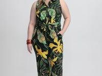 LAURA Palm Print Wide-Leg Pants