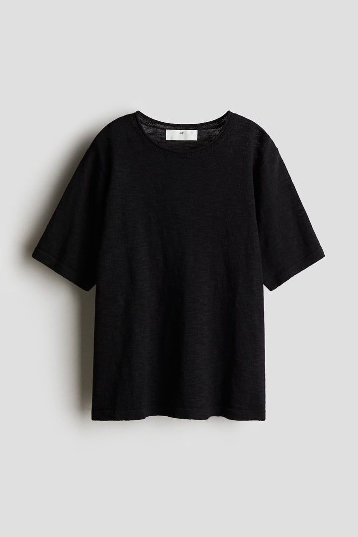 H&M Loose-Fit Fine-Knit T-Shirt