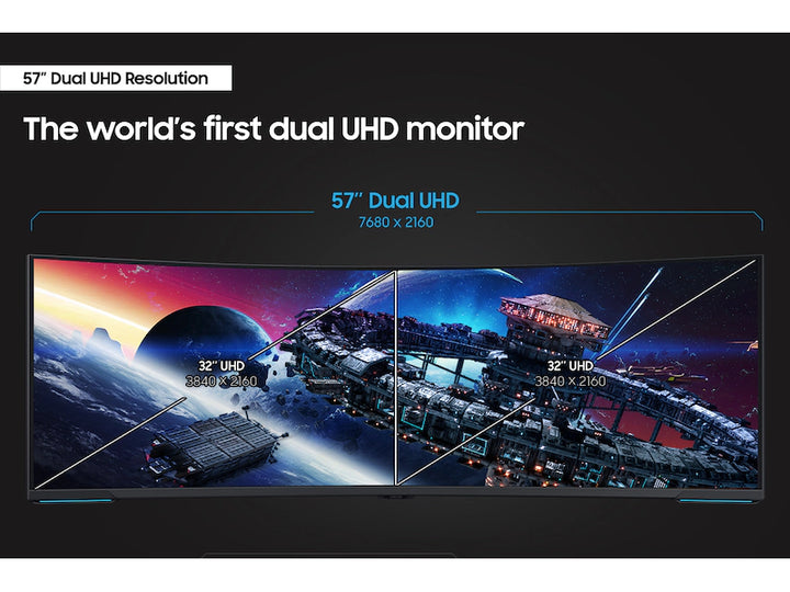 Samsung 57" Odyssey Neo G9 Dual 4K UHD Quantum Mini-LED 240Hz 1ms(GtG) HDR 1000 Curved Gaming Monitor