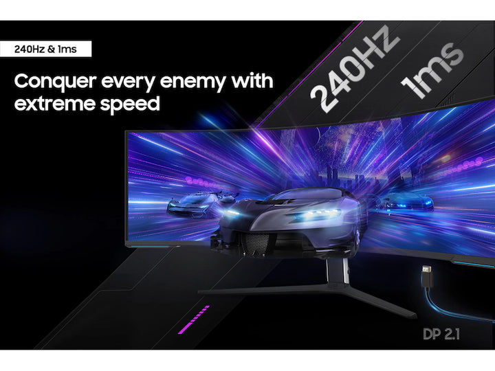 Samsung 57" Odyssey Neo G9 Dual 4K UHD Quantum Mini-LED 240Hz 1ms(GtG) HDR 1000 Curved Gaming Monitor