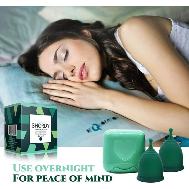 SHORDY Reusable Silicone Menstrual Cups Set of 2 with Box