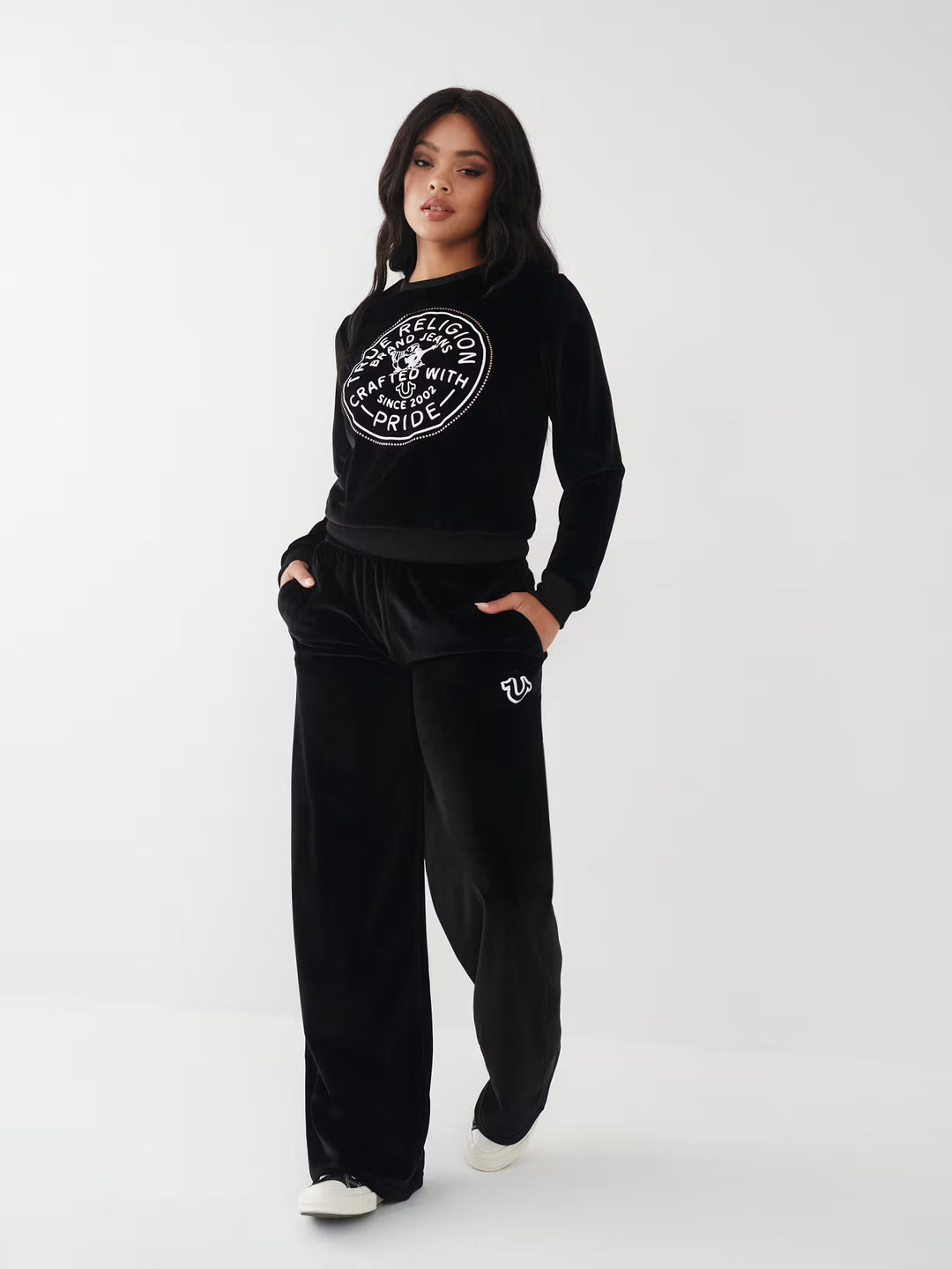 TRUE RELIGION VELOUR CRYSTAL SWEATSHIRT
