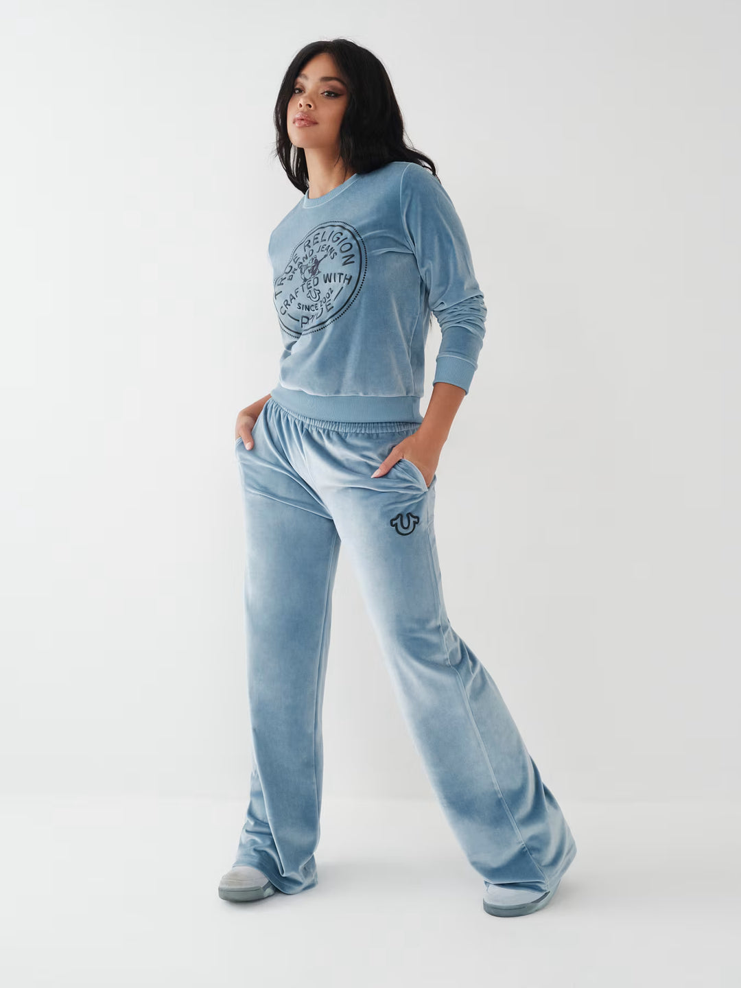 TRUE RELIGION VELOUR CRYSTAL SWEATSHIRT