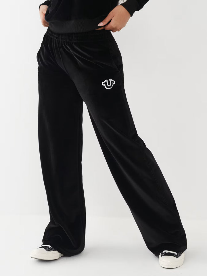 TRUE RELIGION VELOUR WIDE LEG LOUNGE PANT