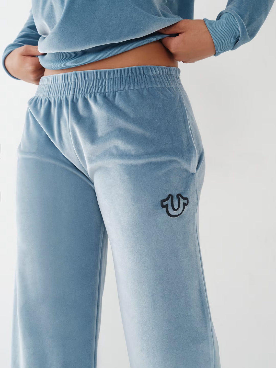 TRUE RELIGION VELOUR WIDE LEG LOUNGE PANT