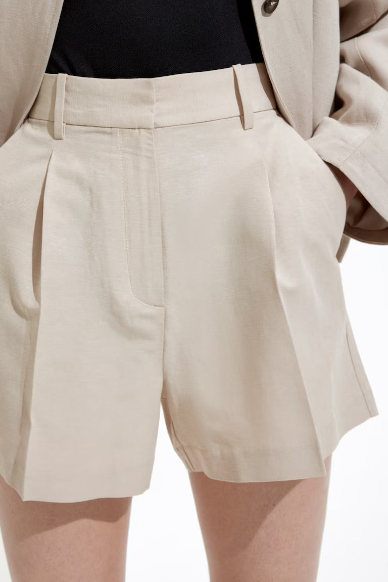 H&M LINEN-BLEND SHORTS