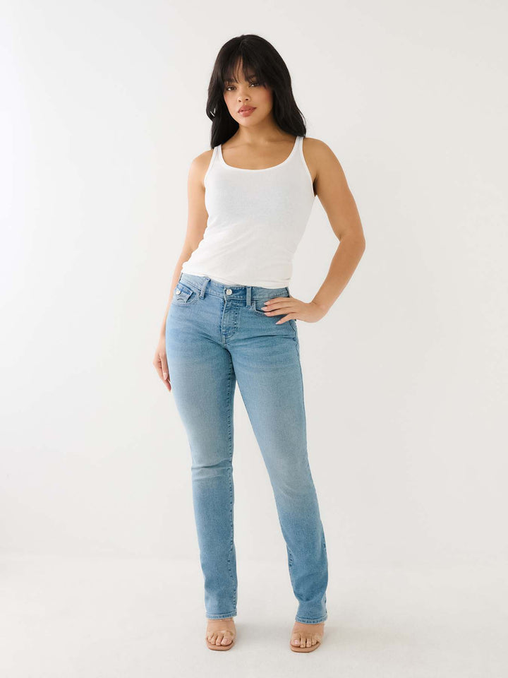 TRUE RELIGION ONLINE EXCLUSIVE BILLIE FLAP STRAIGHT JEAN