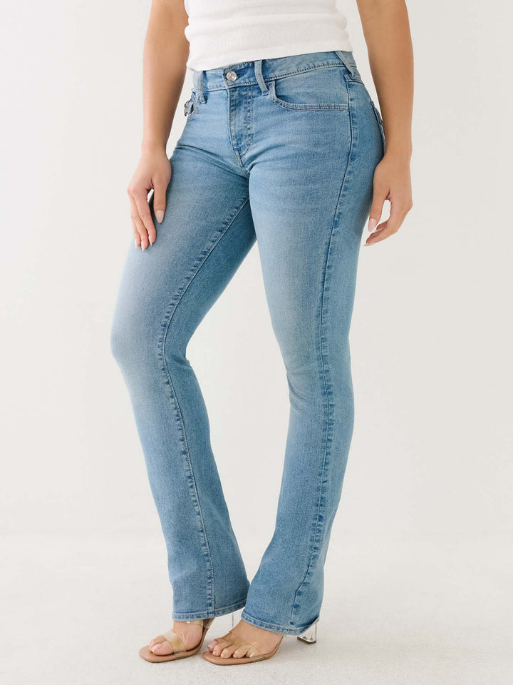 TRUE RELIGION ONLINE EXCLUSIVE BILLIE FLAP STRAIGHT JEAN