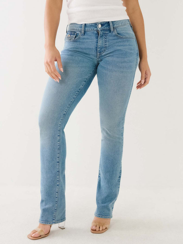 TRUE RELIGION ONLINE EXCLUSIVE BILLIE FLAP STRAIGHT JEAN