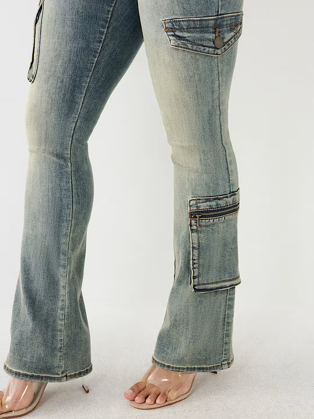TRUE RELIGION BECCA LOW RISE CARGO BOOTCUT