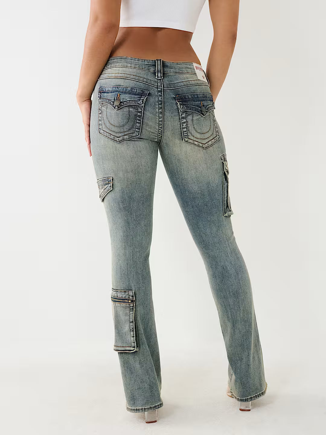 TRUE RELIGION BECCA LOW RISE CARGO BOOTCUT
