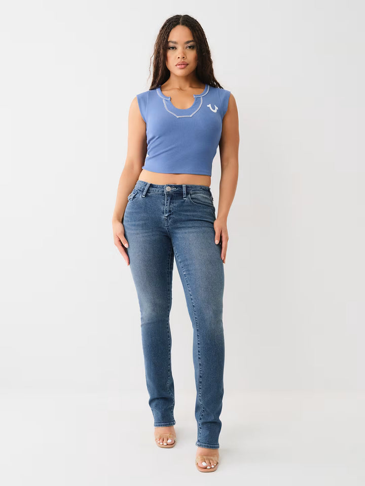 TRUE RELIGION BILLIE MID RISE STRAIGHT JEAN