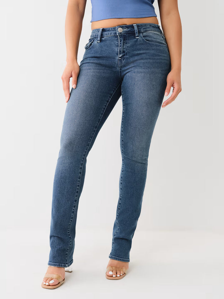 TRUE RELIGION BILLIE MID RISE STRAIGHT JEAN