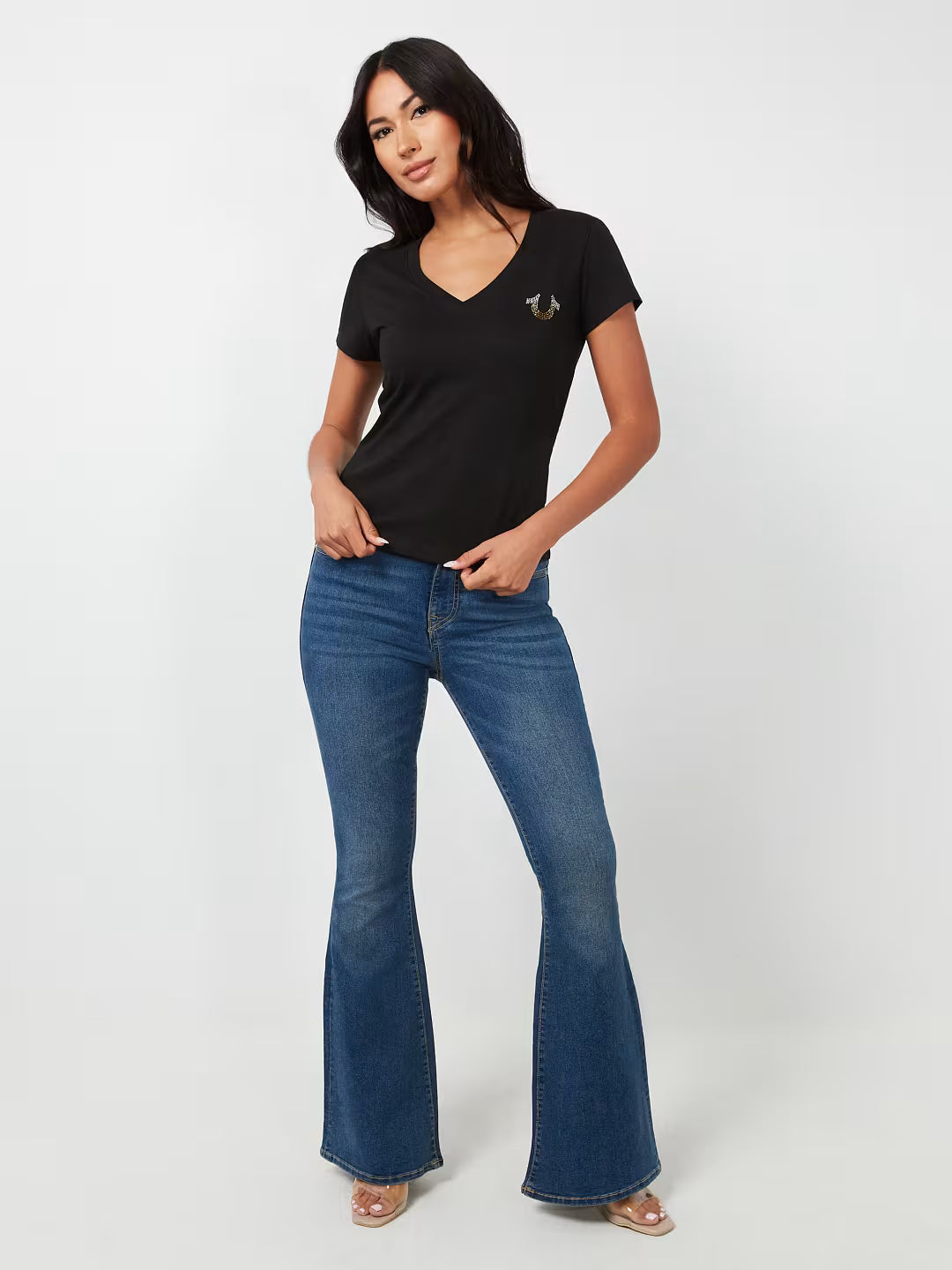 TRUE RELIGION CRYSTAL WING HORSESHOE TEE