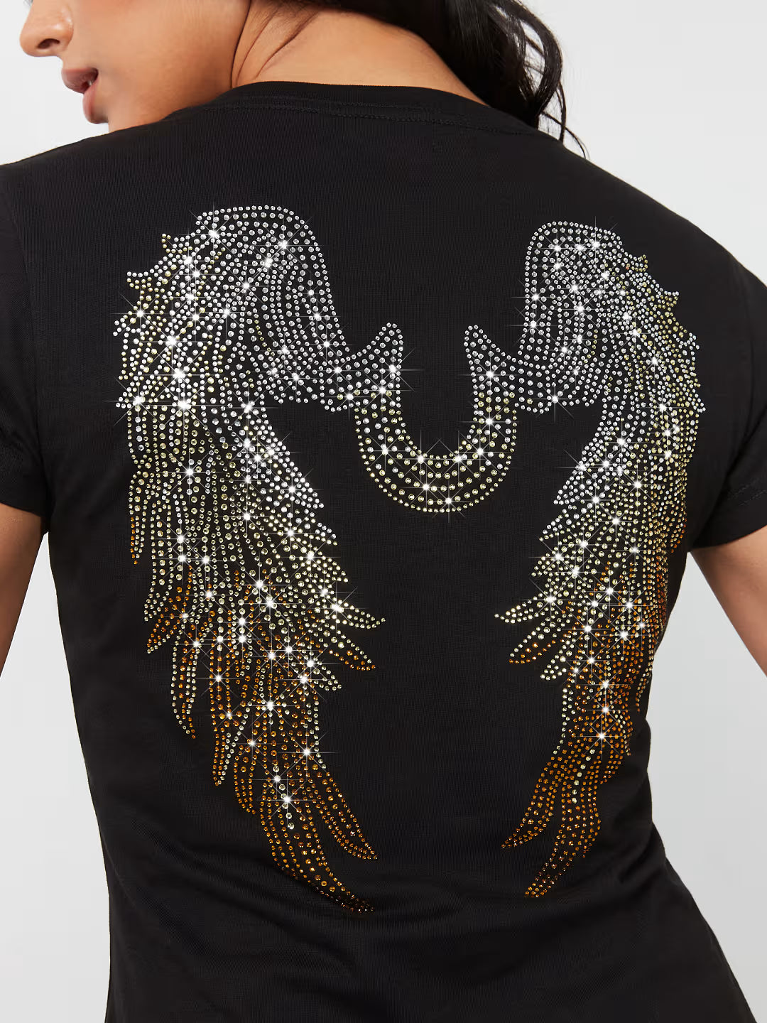 TRUE RELIGION CRYSTAL WING HORSESHOE TEE
