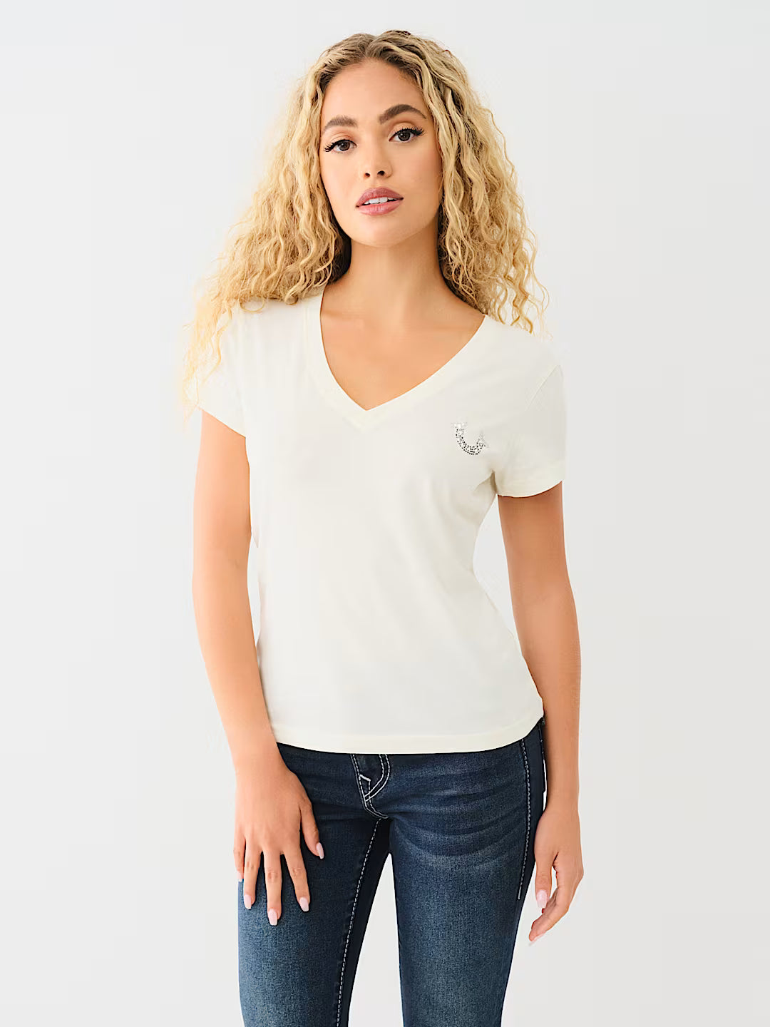 TRUE RELIGION CRYSTAL WING HORSESHOE TEE