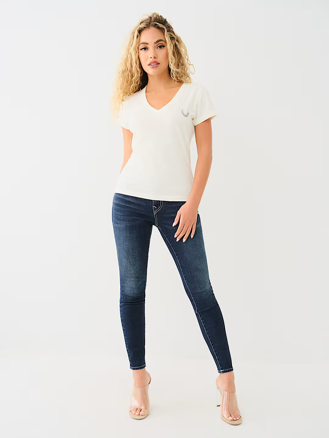 TRUE RELIGION CRYSTAL WING HORSESHOE TEE