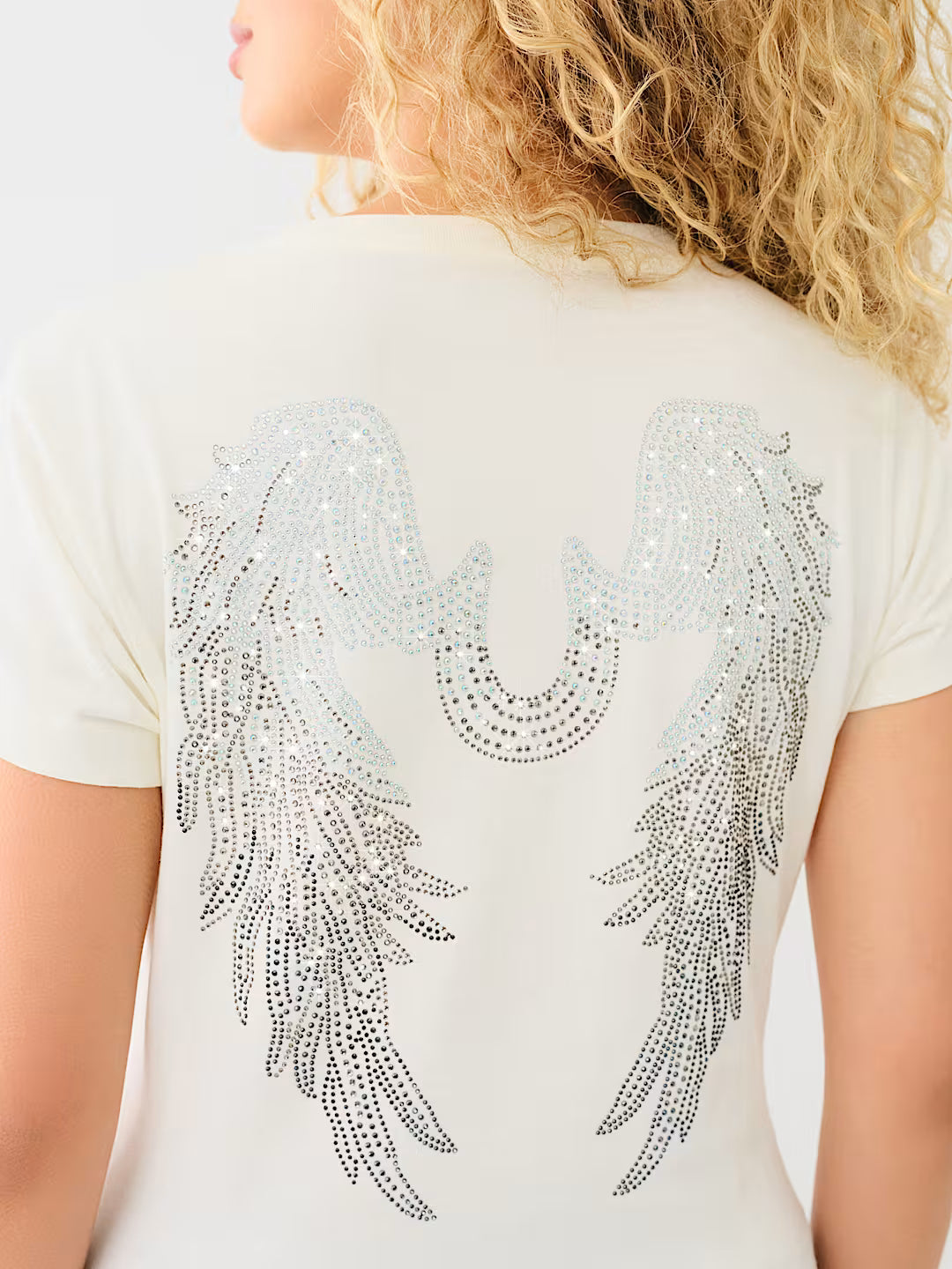 TRUE RELIGION CRYSTAL WING HORSESHOE TEE